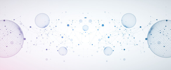 Abstract sphere background with plexus effect. 3D surface. Vector illustration.