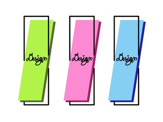 Set vector background for design. Flat color shapes with outline. Template modern illustration for banner, backdrop for use in print or web.