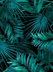 Tropical palm leaves. Seamless stylish fashion floral pattern, in Hawaiian style. Jungle leaf background.