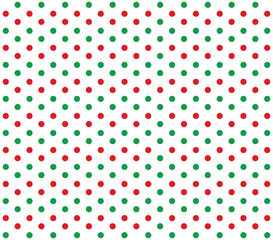 Red and green polka dot pattern. Vector christmas polka dot.  © Ayseliani
