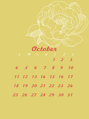 calendar of October for 2020