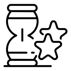 Obraz premium Bonus hourglass icon. Outline bonus hourglass vector icon for web design isolated on white background