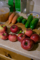 fresh vegetables on a wooden table