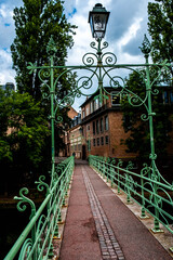 A footbridge over the river Ill in Strasbourg, Alsace, France