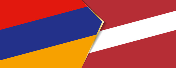 Armenia and Latvia flags, two vector flags.