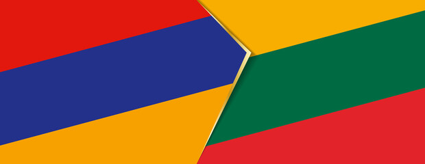 Armenia and Lithuania flags, two vector flags.