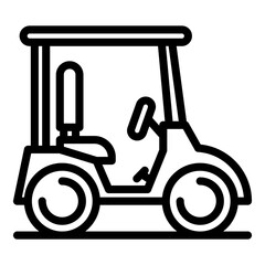 Caddy golf cart icon. Outline caddy golf cart vector icon for web design isolated on white background