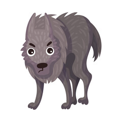 Grey Wolf as Carnivore Forest Animal Vector Illustration