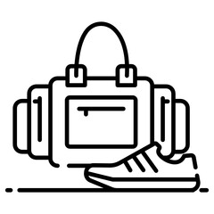 
A bag carrying equipments and accessories for players depicting sports bag
