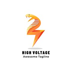 Fototapeta premium Vector Logo Illustration High Voltage Gradient Colorful Style.