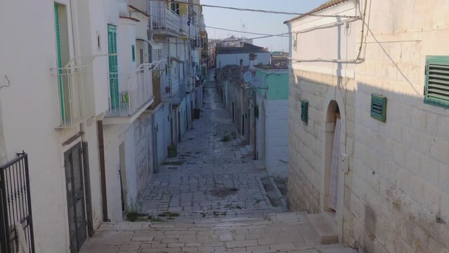 Characteristic streets of the historic center of Minervino murge, Apulia. Italy