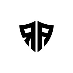 RA monogram logo with shield shape design template