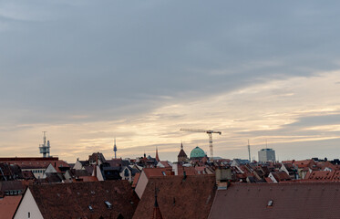 sunset over the city