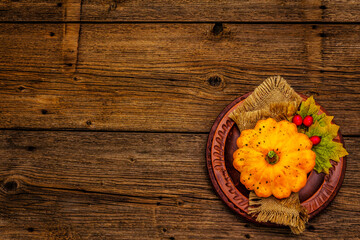Autumn and Thanksgiving dinner place setting