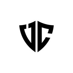 UC monogram logo with shield shape design template
