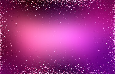 Sparkles shimmer frame pattern on pink purple gradient background. Gala festive illustration. Vibrant colors.