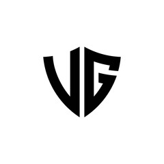 VG monogram logo with shield shape design template
