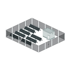 Solar farm that produces clean electricity without polluting.
