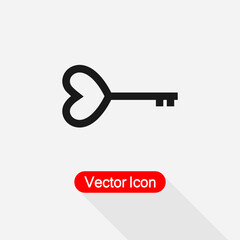 Heart Key Icon Vector Illustration Eps 10