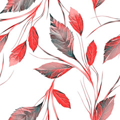 Leaves composition, seamless pattern.