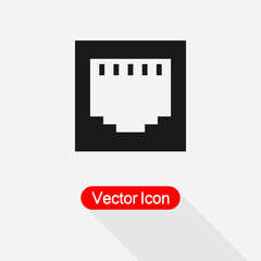 Lan Network Icon, Network Input Icon Vector Illustration Eps10