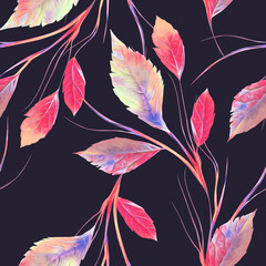 Leaves composition, seamless pattern.