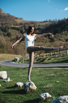 Young woman having fun in nature