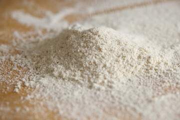 Pile of shredded coconut meat on the table