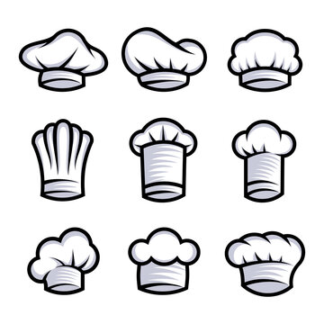 chef hats vector set collection graphic clipart design vector illustration.