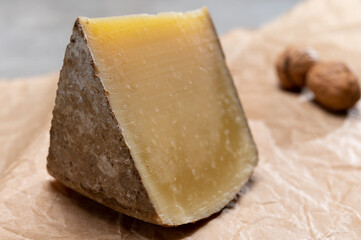 French cheese Comte, three varieties 1 year matured Prestige, fruity flavoured Fruite and Vieille Reserve