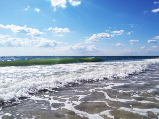 seashore with big waves
