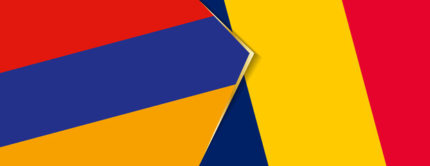 Armenia and Chad flags, two vector flags.