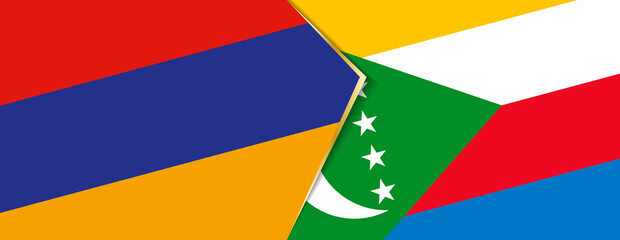 Armenia and Comoros flags, two vector flags.