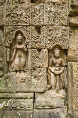 Gate of the gallery surrounded by two guards in Ta Som,  Siem Reap Cambodia