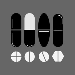 vector illustration of a pills