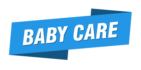 baby care banner template. ribbon label sign. sticker