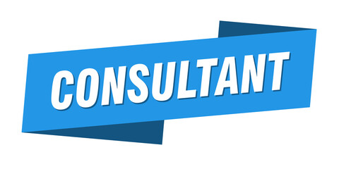 consultant banner template. ribbon label sign. sticker