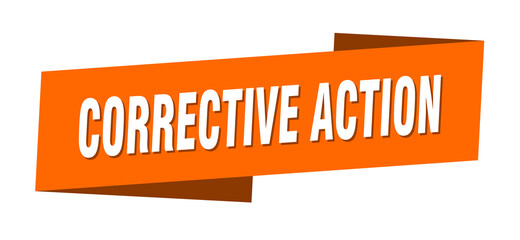 corrective action banner template. ribbon label sign. sticker