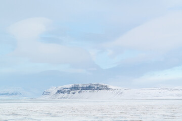 Svalbard landscape in Winter, Spitsbergen, Norway