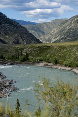 Mountain Altay, mountain landscapes, Chulyschman valley, Katun river, Chuya river, Katu-Yaryk