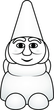 A Female Garden Gnome. In White.