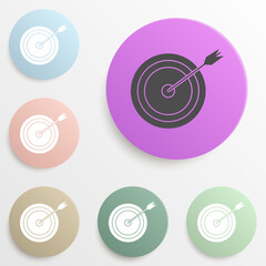 purpose and arrow badge color set. Simple glyph, flat vector of web icons for ui and ux, website or mobile application