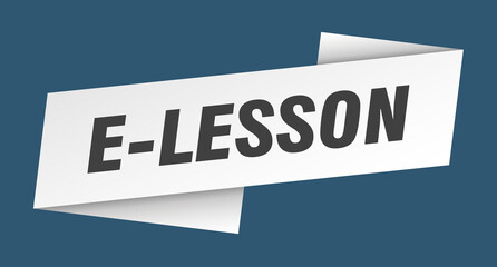 e-lesson banner template. ribbon label sign. sticker