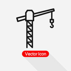 Tower Crane Icon Vector Illustration Eps10