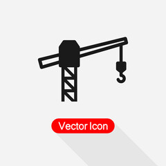 Tower Crane Icon Vector Illustration Eps10