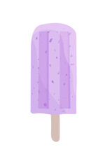 Ilustración de helado de hielo. Helado de palo morado aislado.
