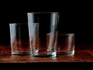 Group of crystal glasses