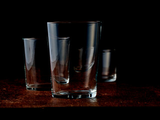 Group of crystal glasses