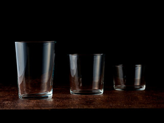 Group of crystal glasses