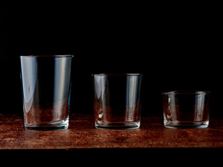 Group of crystal glasses